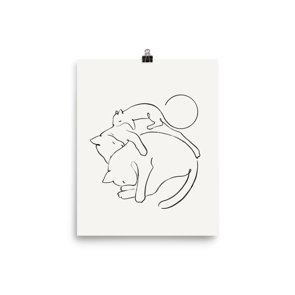 Cats lines art 1 - Art print