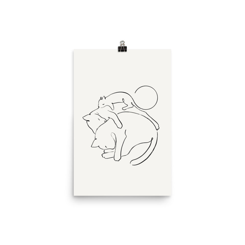 Cats lines art 1 - Art print