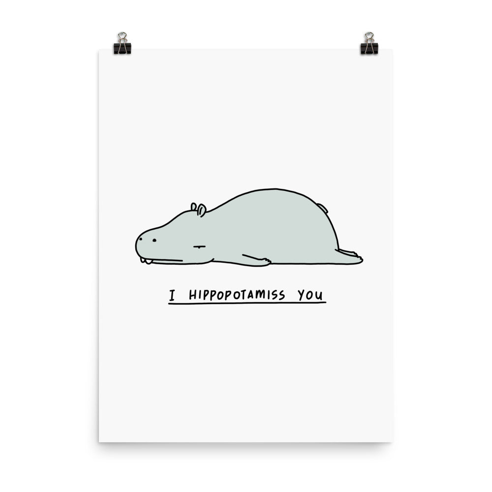 Moody Animals: Hippopotamus - Art print