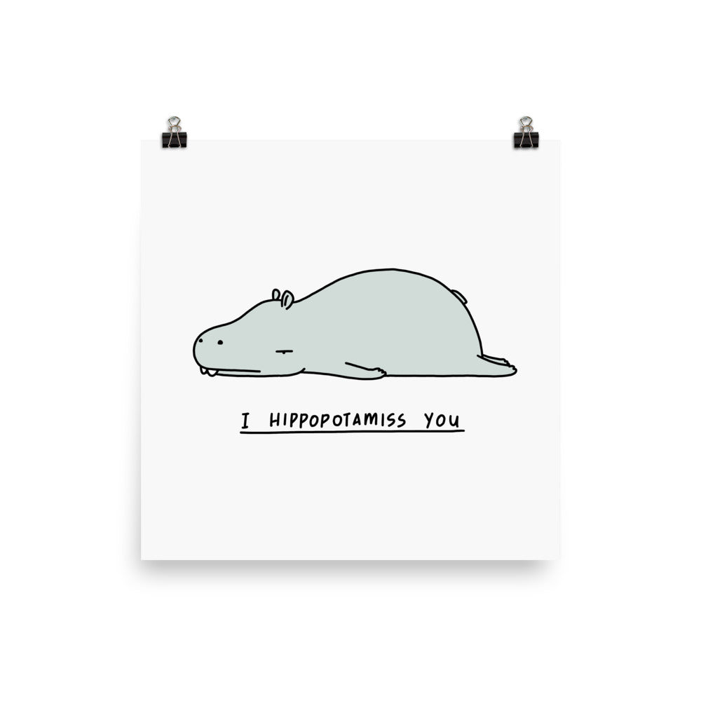 Moody Animals: Hippopotamus - Art print