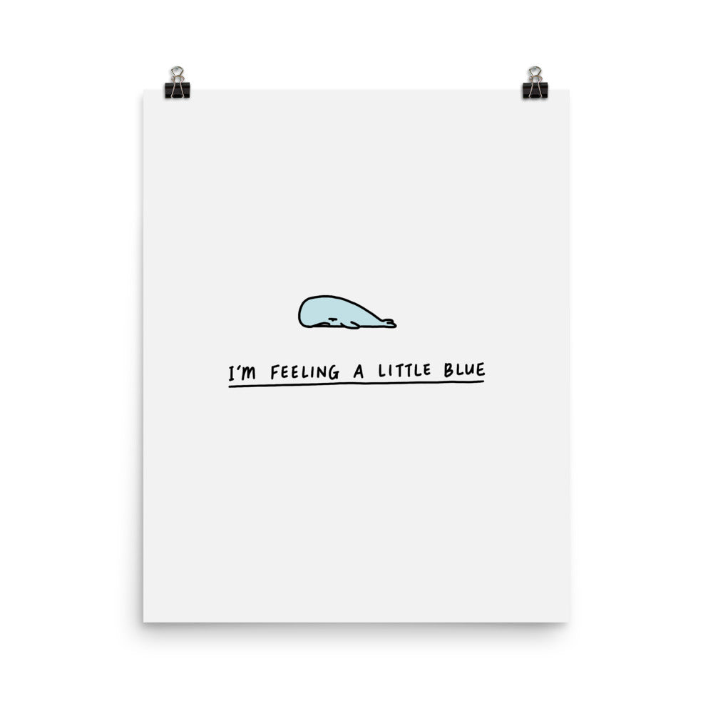 Moody Animals: Little Blue Whale - Art print