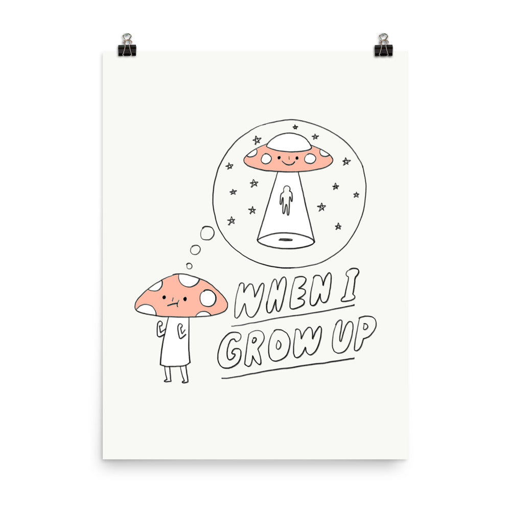 When Mushroom Grow Up - Art Print
