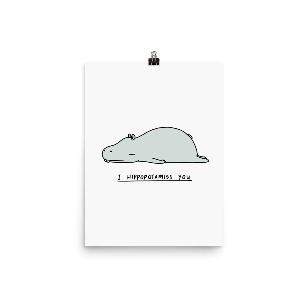 Moody Animals: Hippopotamus - Art print