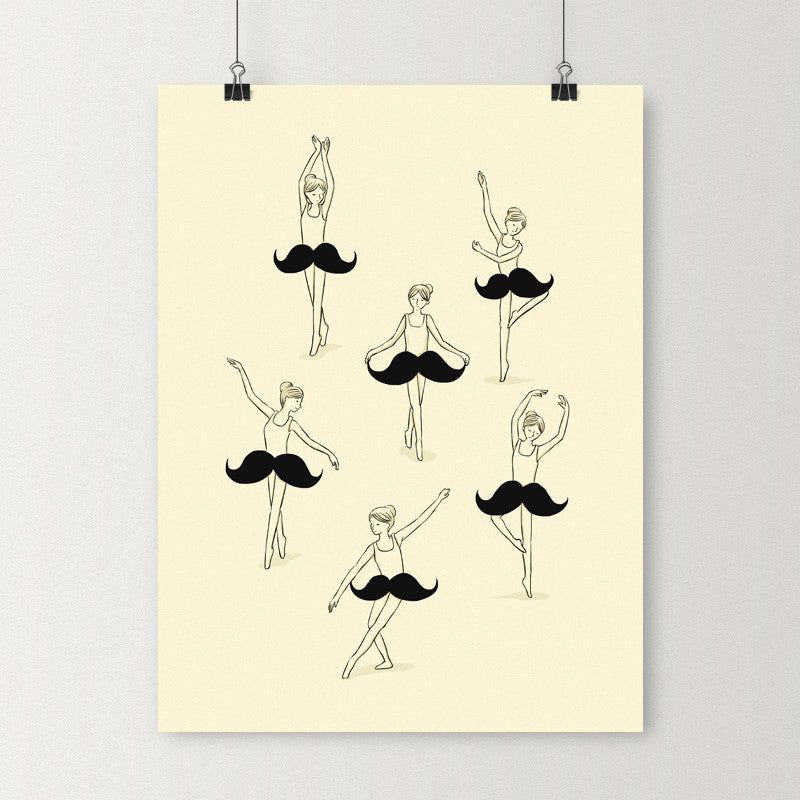 Ballet of mustache - Art print