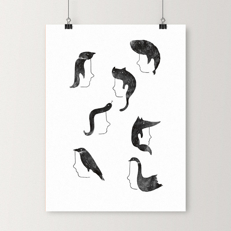 Hairnimals - Art print