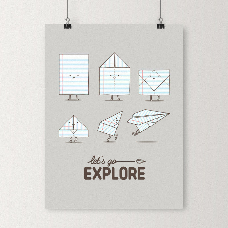 Let's go explore - Art print