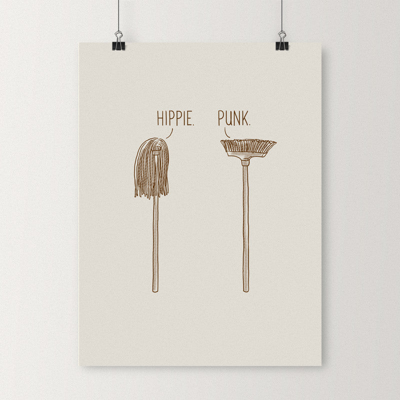 Hippie and punk - Art print