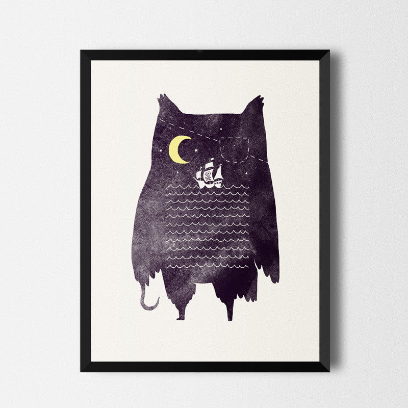 Pirate owl - Art print