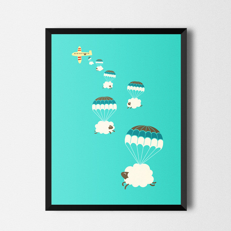 Sheepy clouds - Art print
