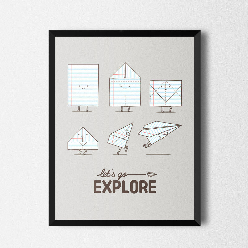 Let's go explore - Art print