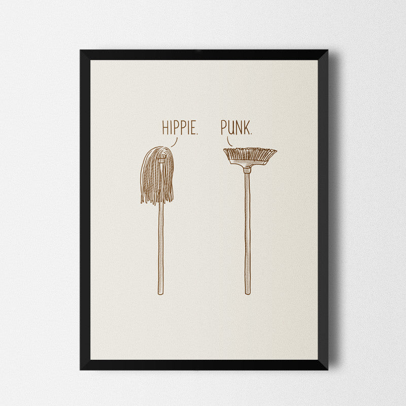 Hippie and punk - Art print