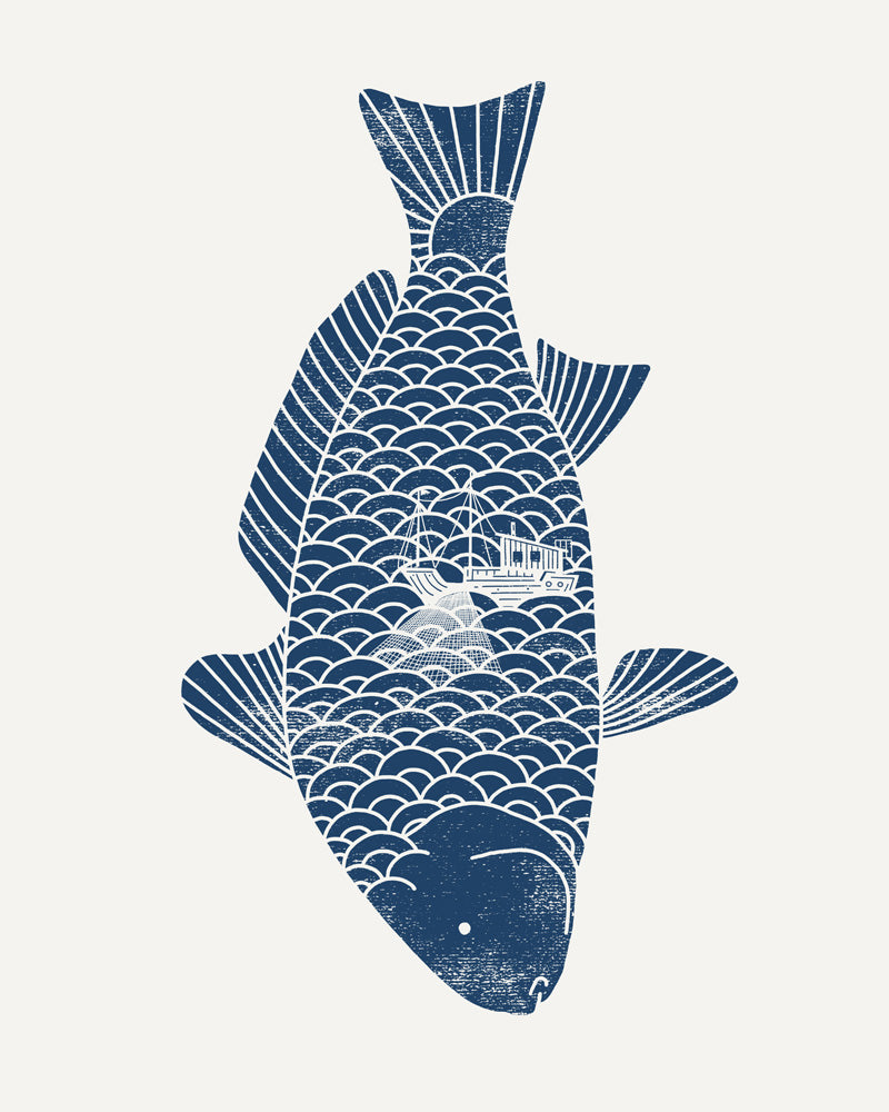 Fishing in a fish - Art print