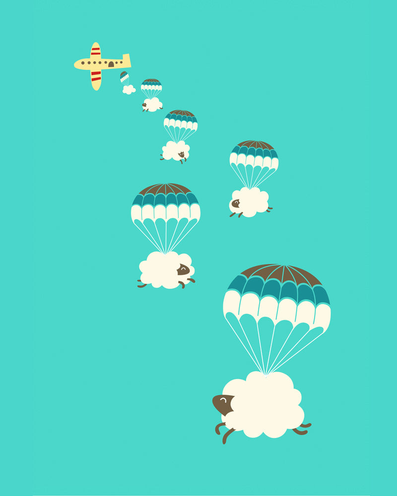 Sheepy clouds - Art print