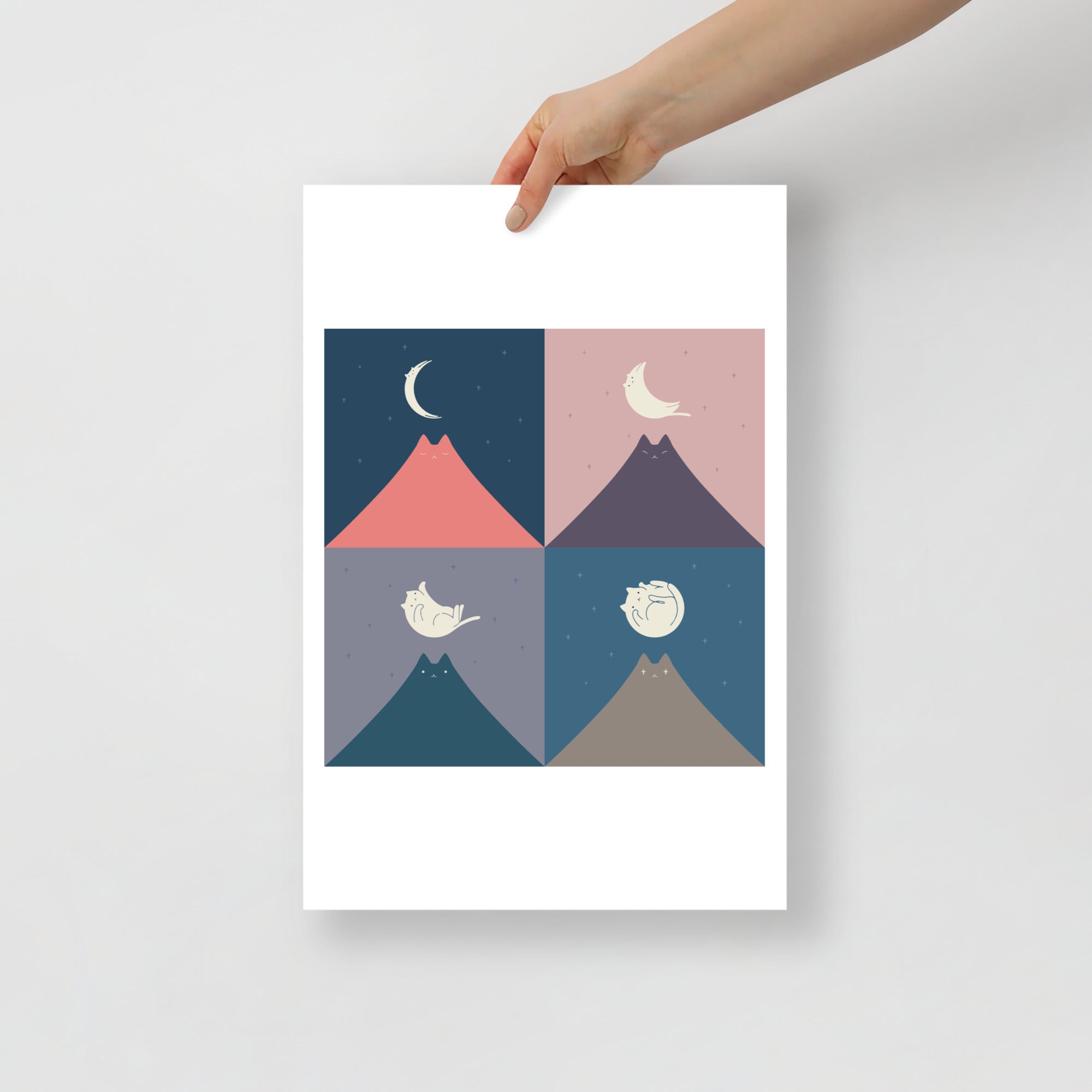 Cat Moon 2x2 - Art print