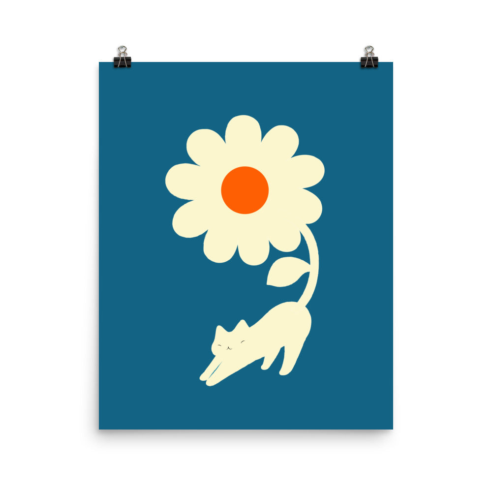 Cat and Plant 67: Grow Positive Thoughts - Art print