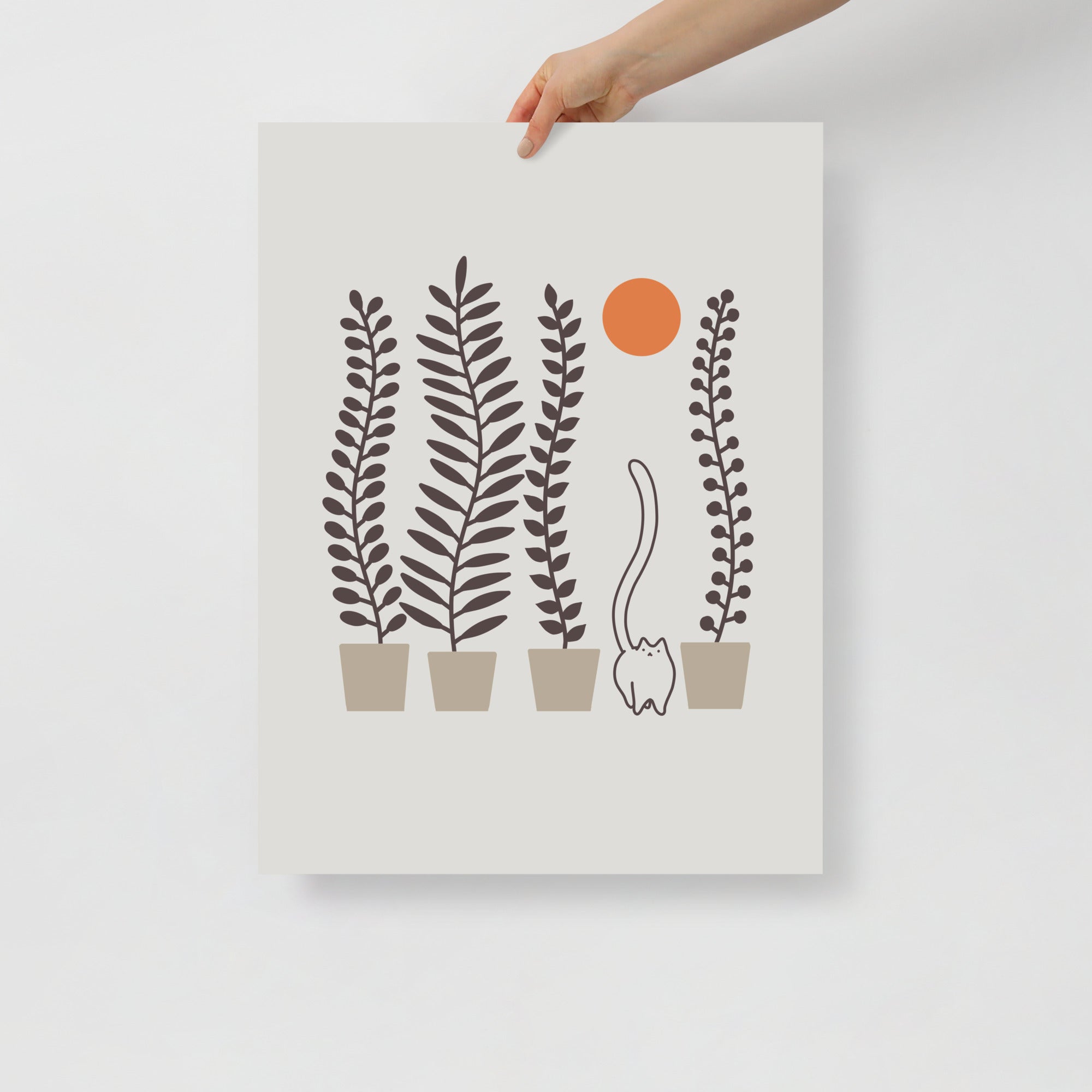 Cat and Plant 64: Dancing Tail - Art print