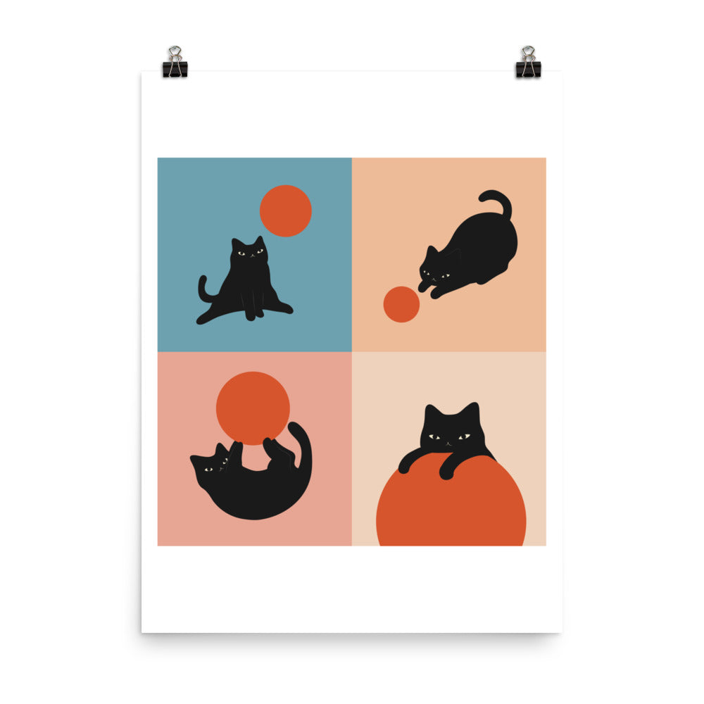 Cat and Sun 2x2 - Art print