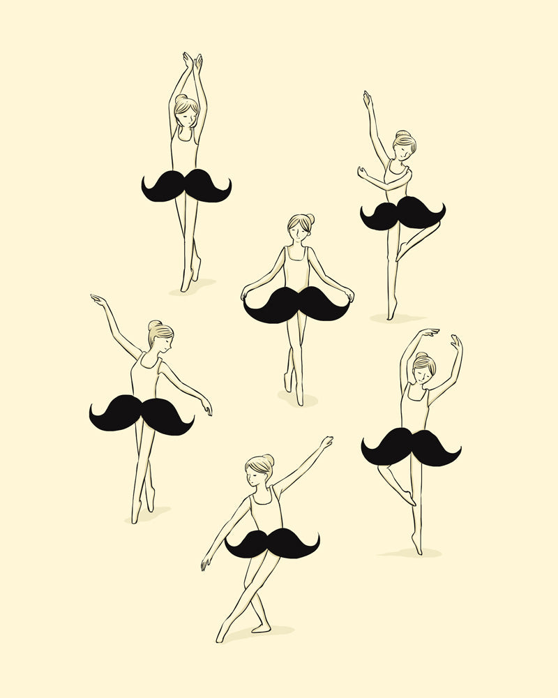 Ballet of mustache - Art print