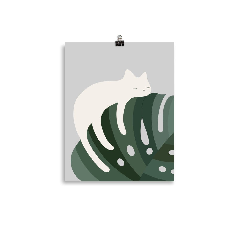 Cat and Plant 57: Chill Out - Art print