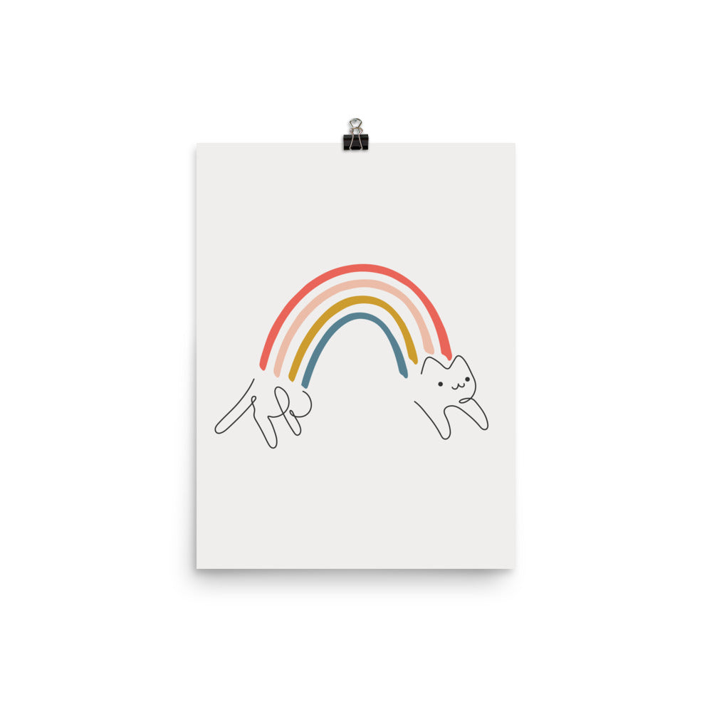Rainbow Cat 1: Happy Leap - Art print
