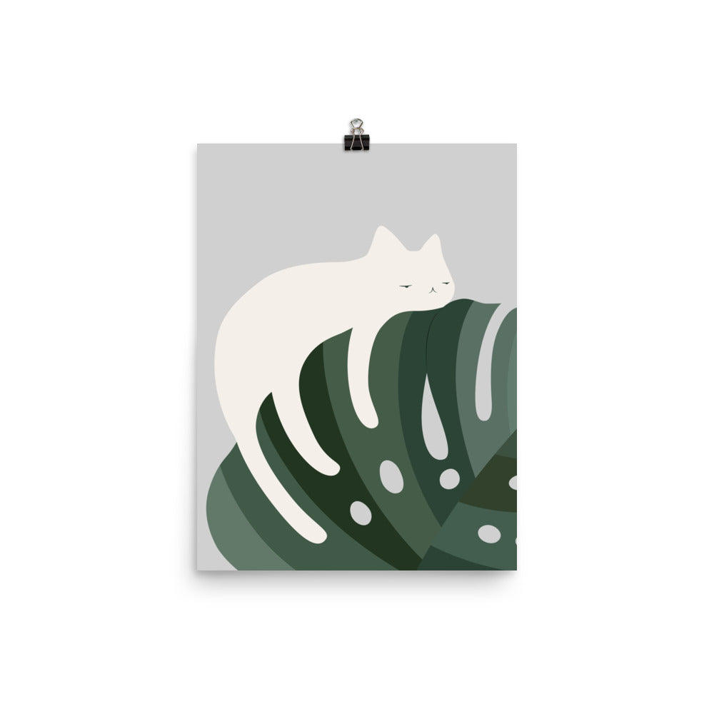 Cat and Plant 57: Chill Out - Art print