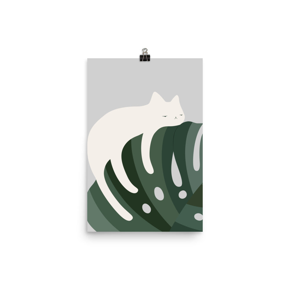 Cat and Plant 57: Chill Out - Art print