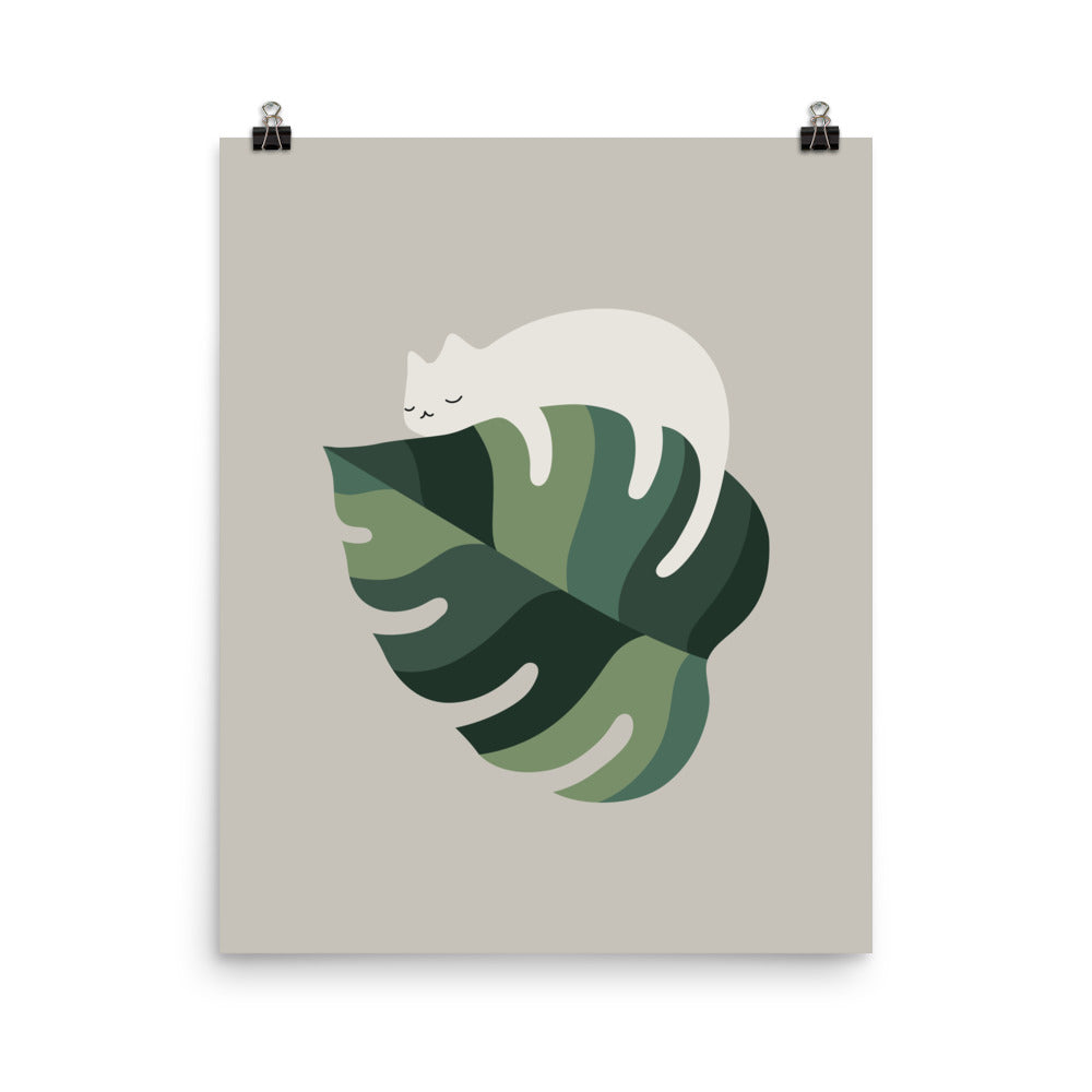 Cat and Plant 10 - Art print