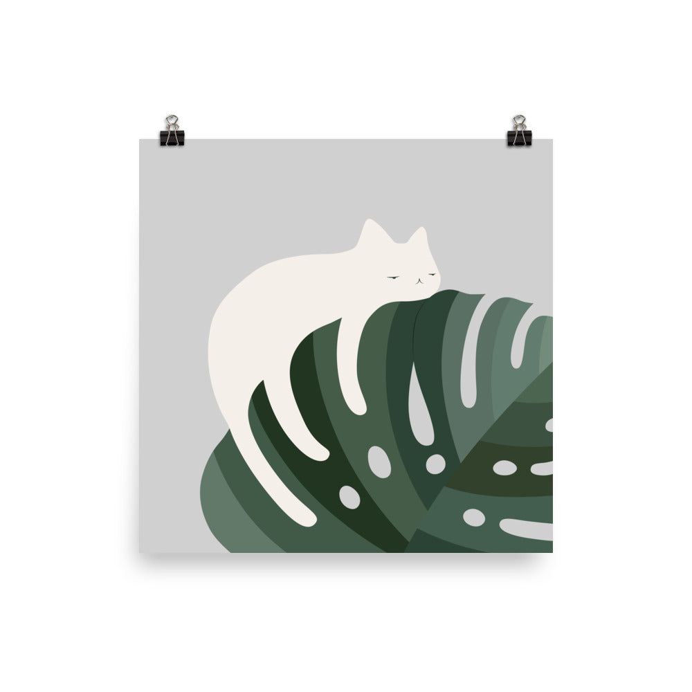Cat and Plant 57: Chill Out - Art print