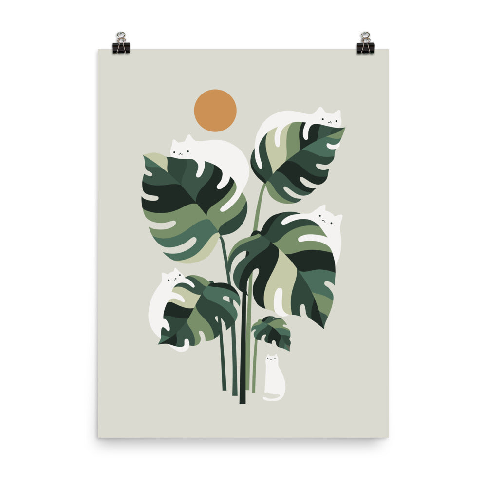 Cat and Plant 11 - Art print