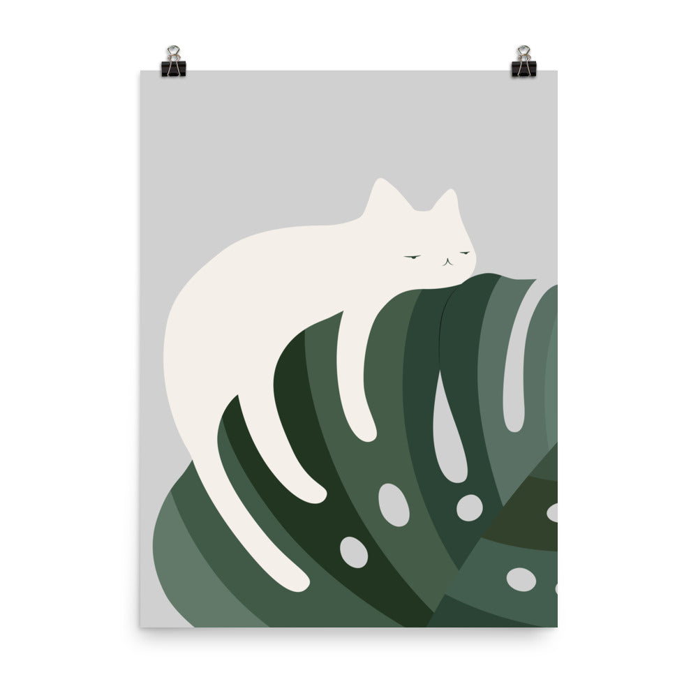 Cat and Plant 57: Chill Out - Art print