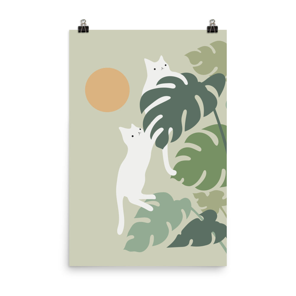 Cat and Plant 42 - Art print