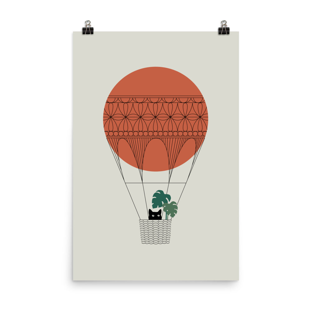 Cat Landscape 138: Hot Sun Balloon - Art print