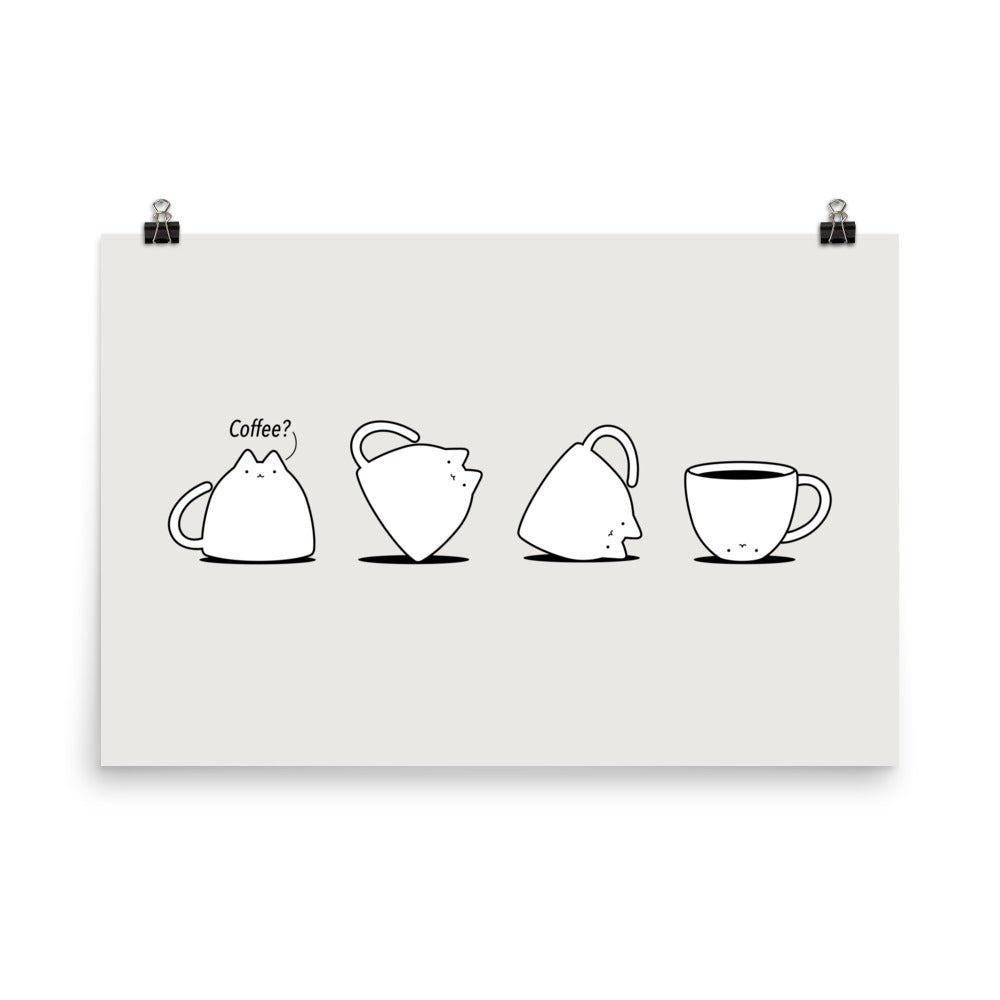Coffee Cat 4: Coffee? - Art print