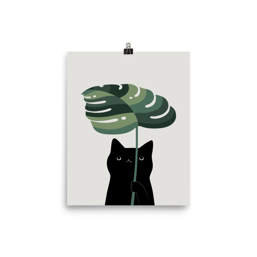 Cat and Plant 16 - Art print