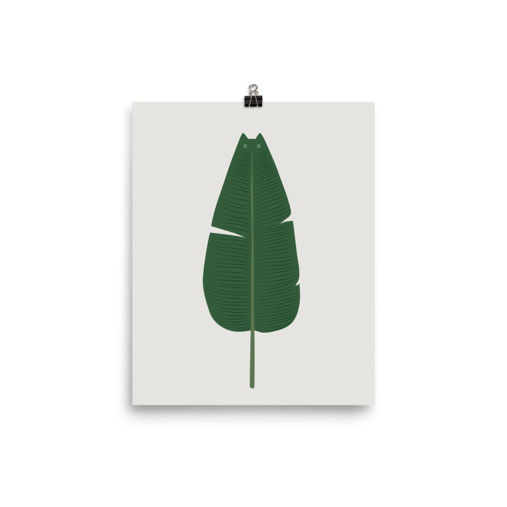 Cat and Plant 23: Meownana Leaf - Art print