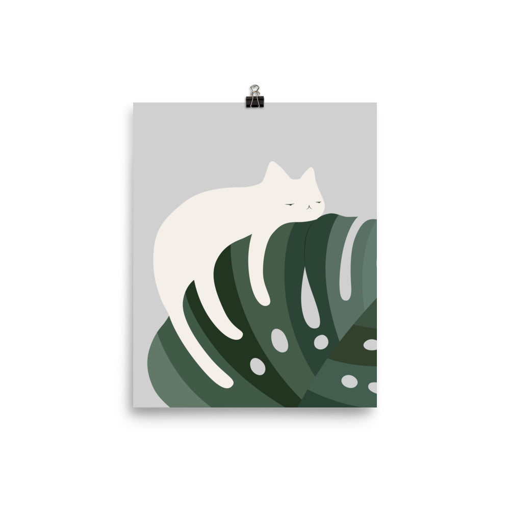 Cat and Plant 57: Chill Out - Art print