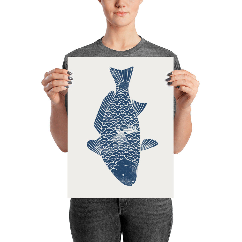 Fishing in a fish - Art print