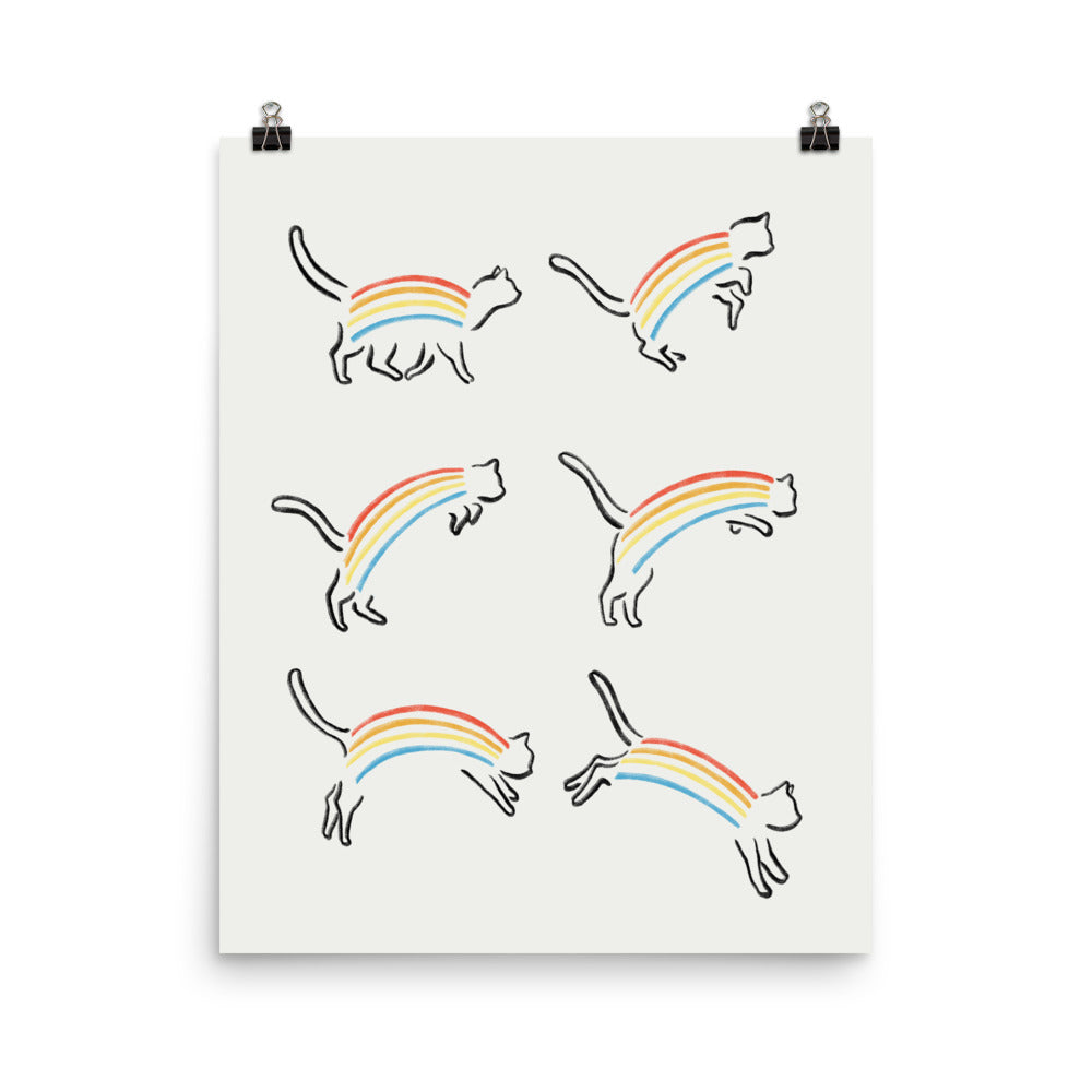Rainbow Cat - Art print