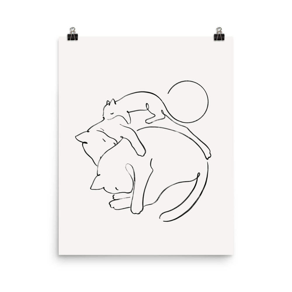 Cats lines art 1 - Art print