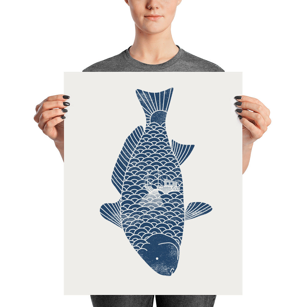 Fishing in a fish - Art print