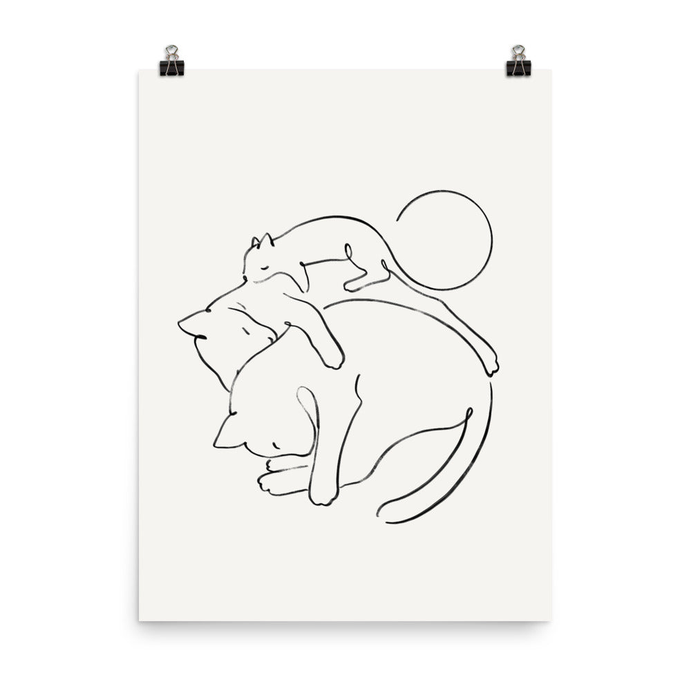Cats lines art 1 - Art print