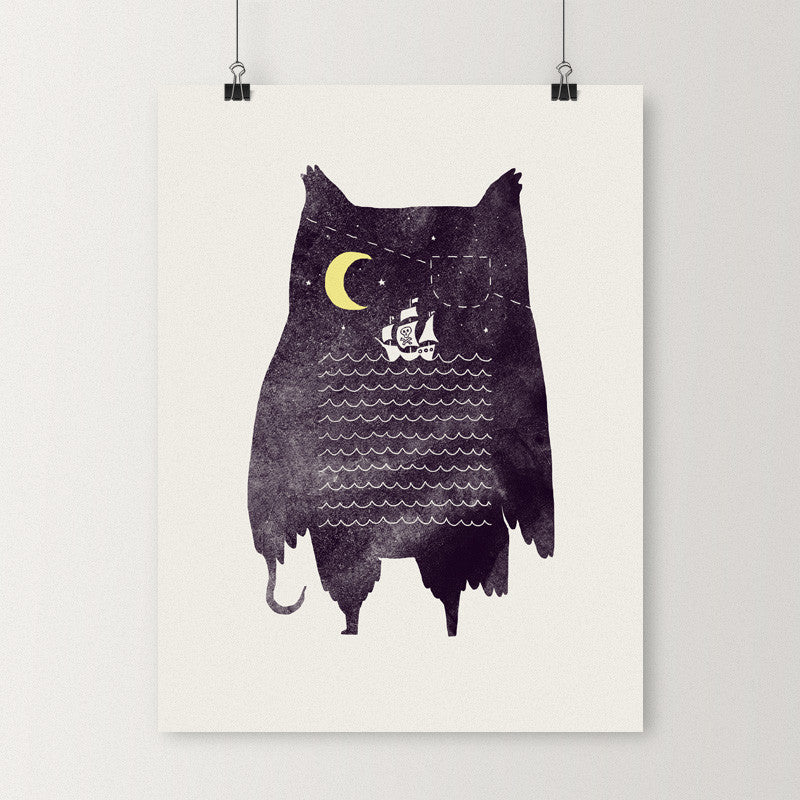 Pirate owl - Art print