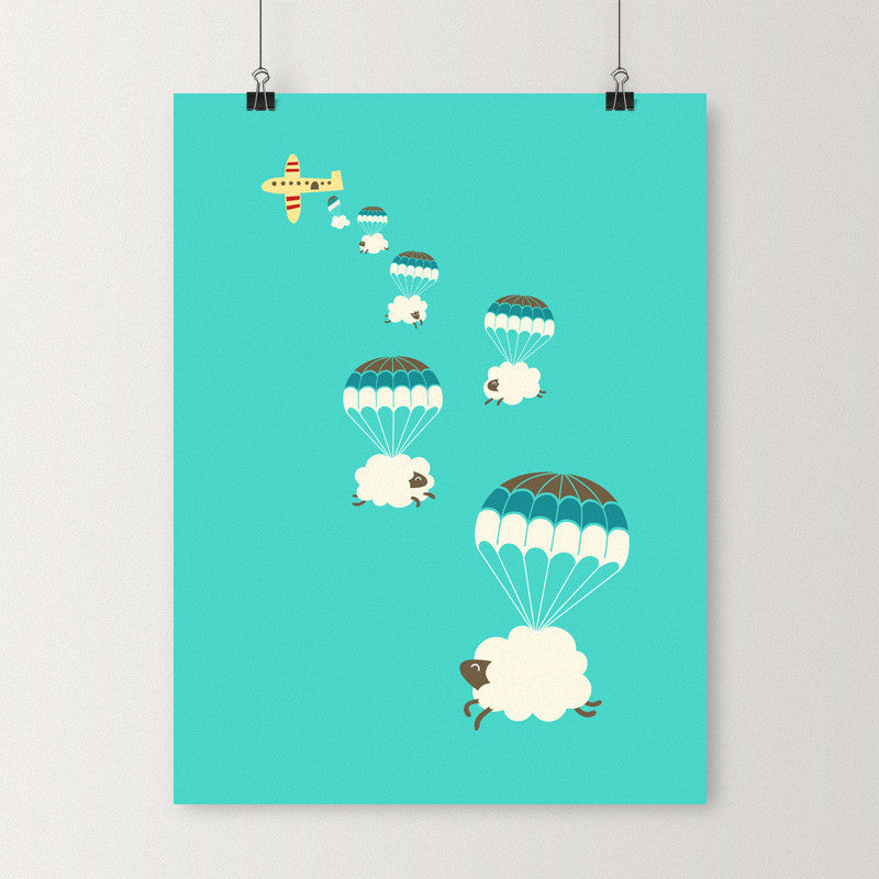 Sheepy clouds - Art print