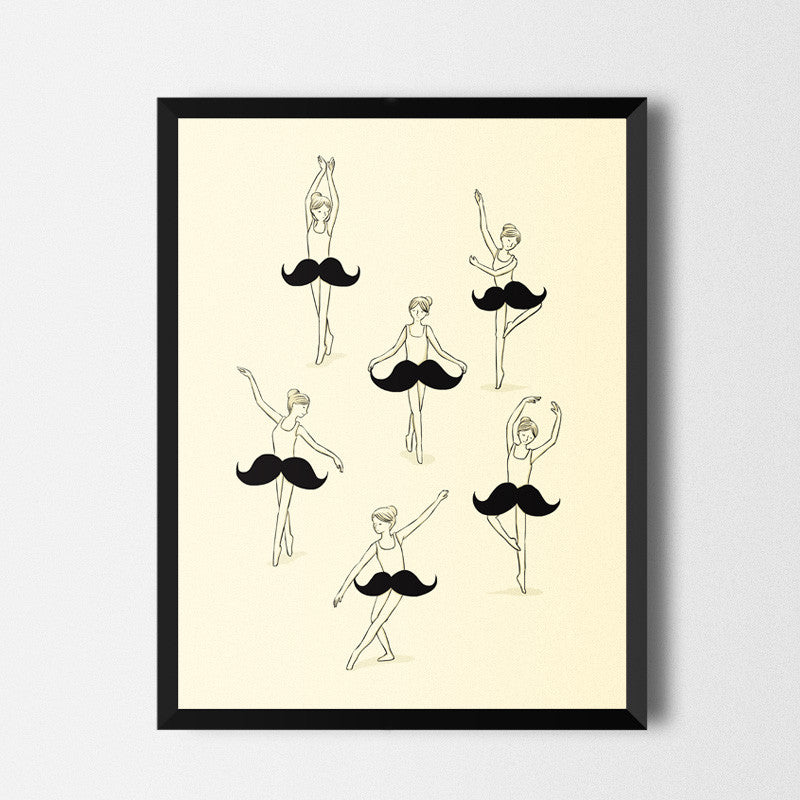 Ballet of mustache - Art print