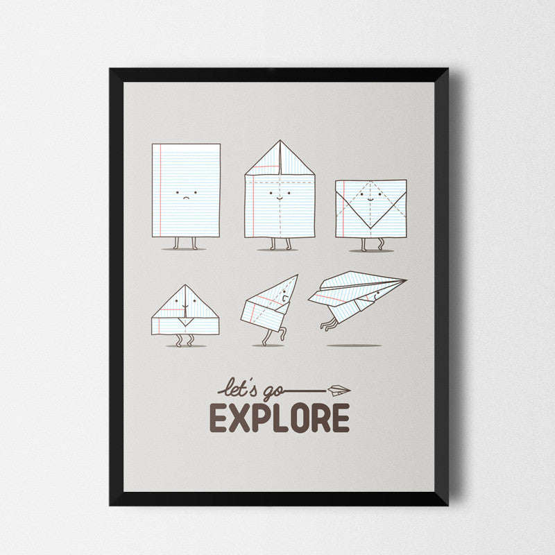Let's go explore - Art print
